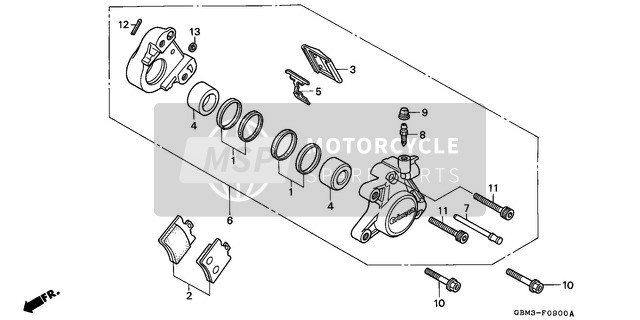 Honda SFX50 1995 Pinza freno anteriore per un 1995 Honda SFX50